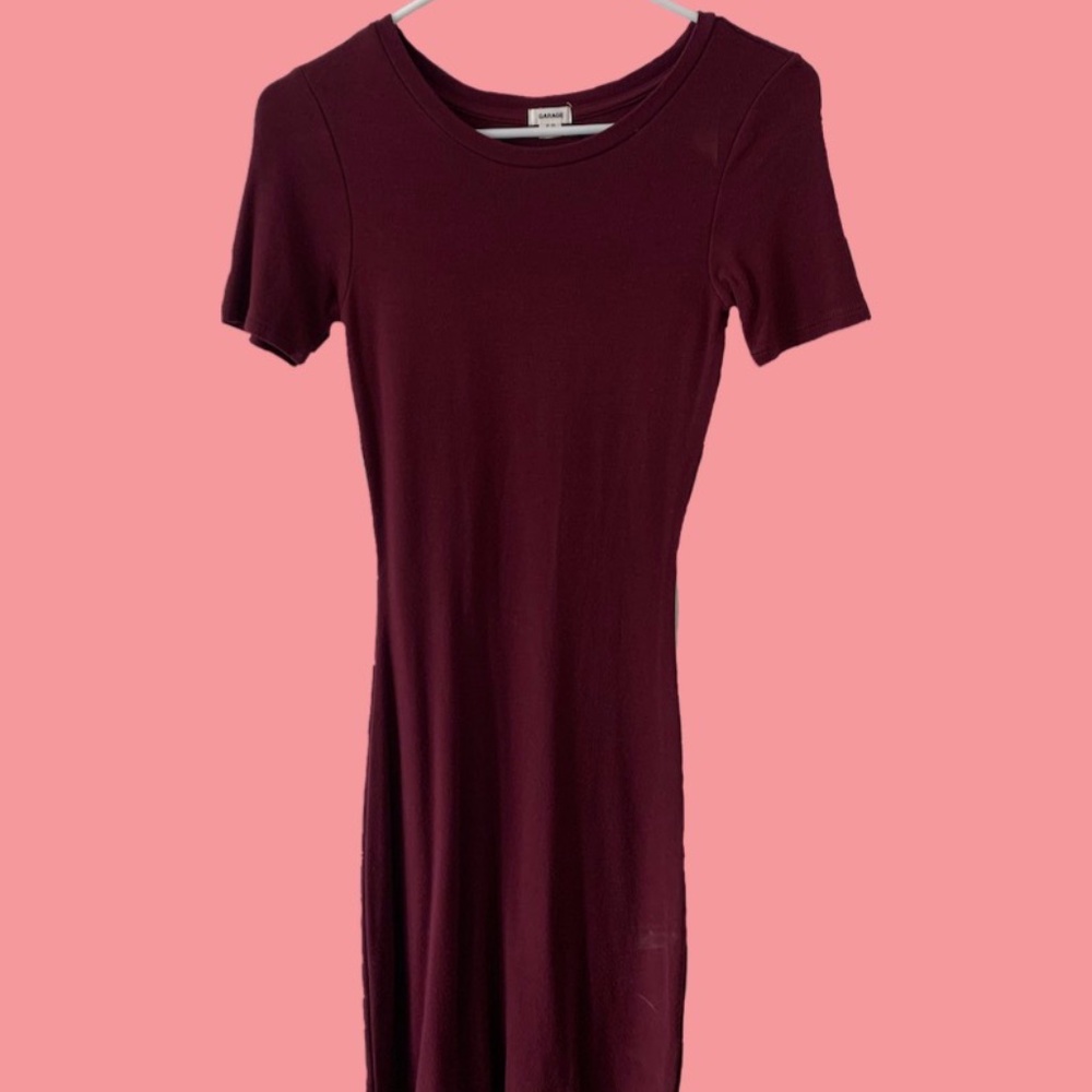 Red body- con t-shirt dress
